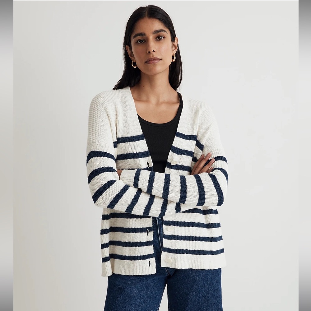 NWT Madewell V-Neck Button-Front Long Cardigan Sweater in Small